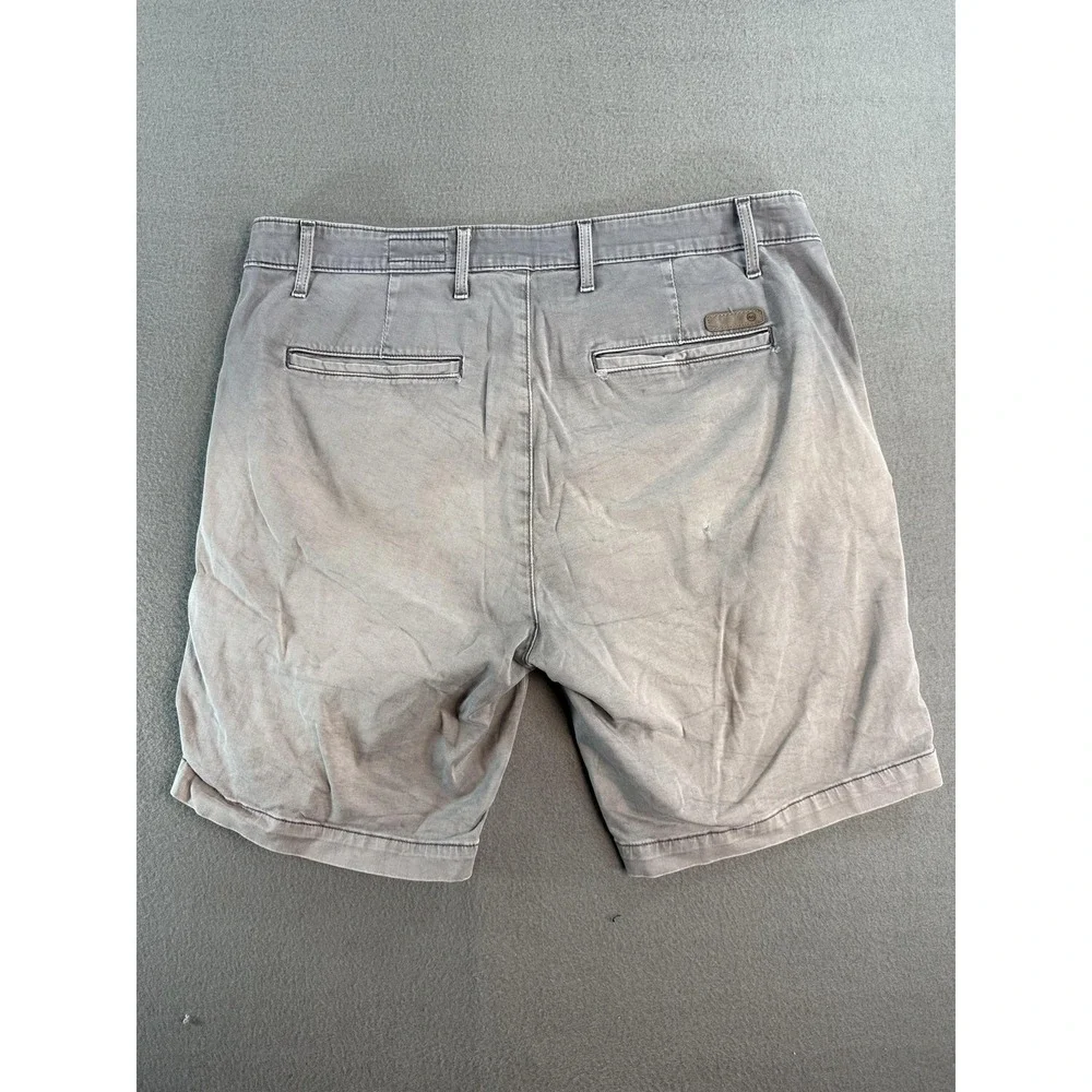 AG Adriano Goldschmied Wanderer Shorts Mens 35 Gray Chino Slim 10 Inseam Casual